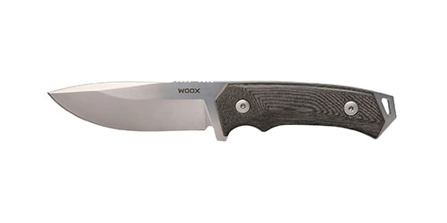 Der WOOX Rock 62 ist ein robustes Full-Tang-Messer aus Uddeholm Sleipner Stahl mit hervorragender Ergonomie, Mil-Spec Finish und hochwertiger italienischer Lederscheide.